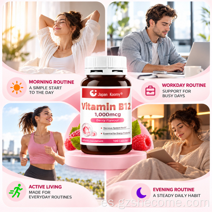 Shecome Vitamina B12 Cápsulas Energía y Apoyo al ADN